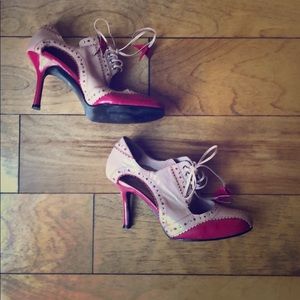 Pink Oxford pumps with silver studs size 7